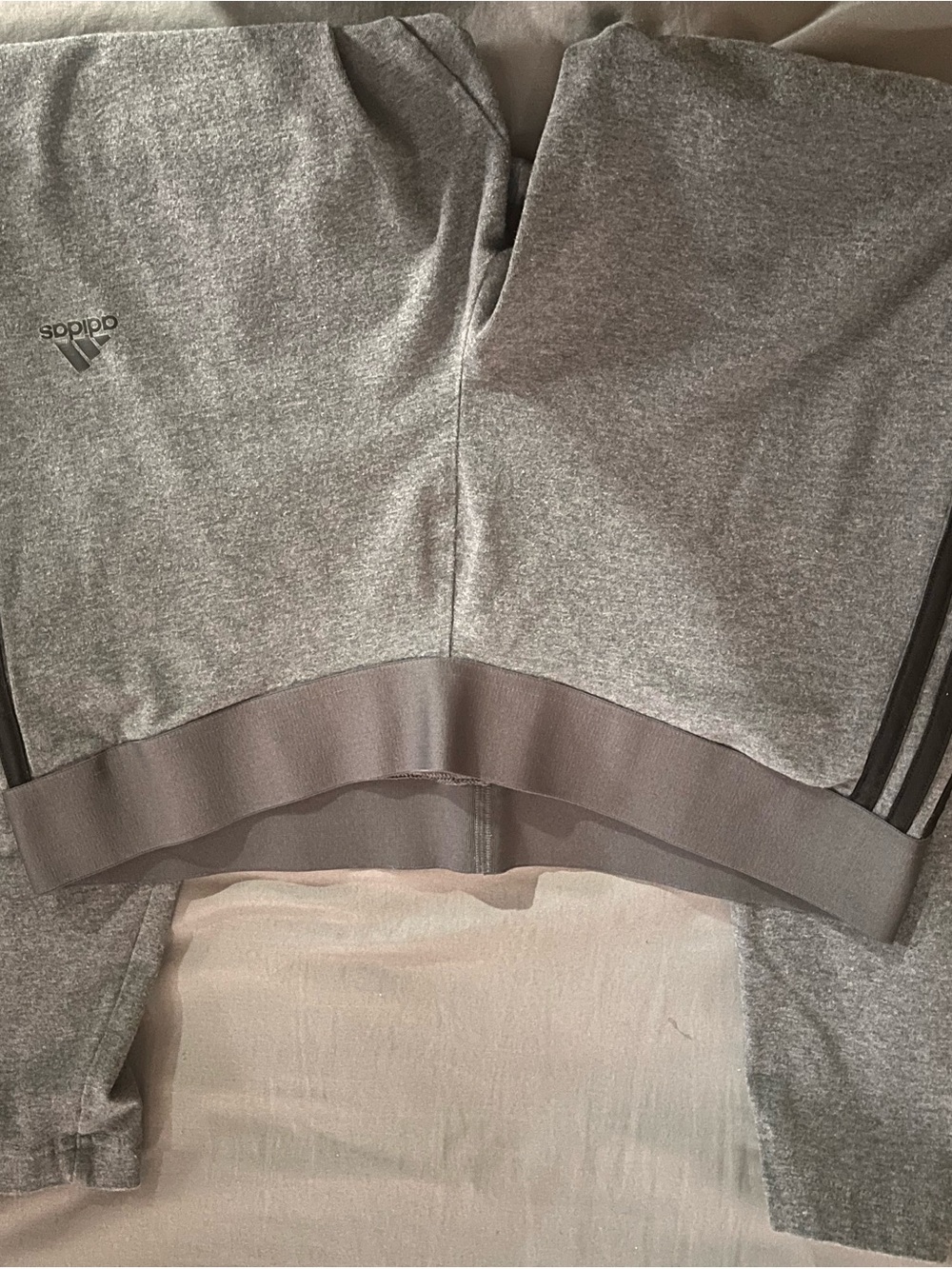 adidas Heather Grey Cropped Pullover Sweatshirt